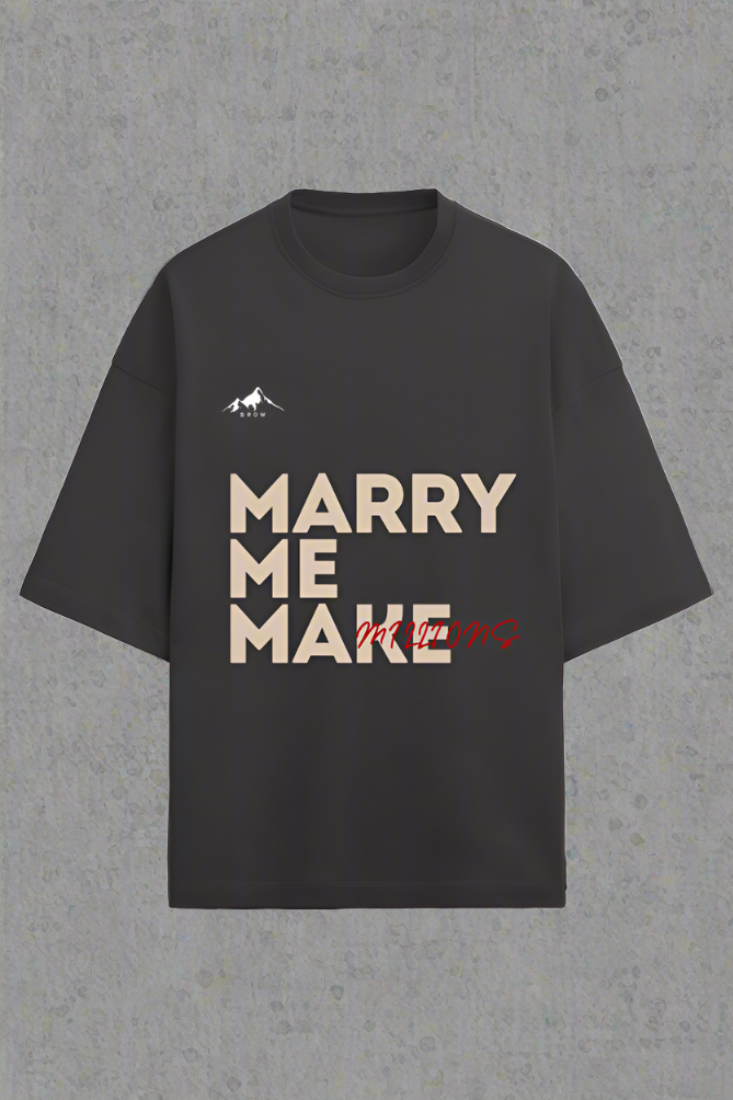 Brow Marry Me Make Millions Terry unisex Oversized Mens