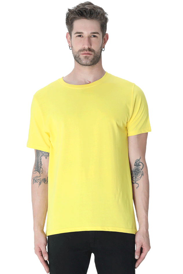 Brow Men's Plain New Yellow T-Shirt