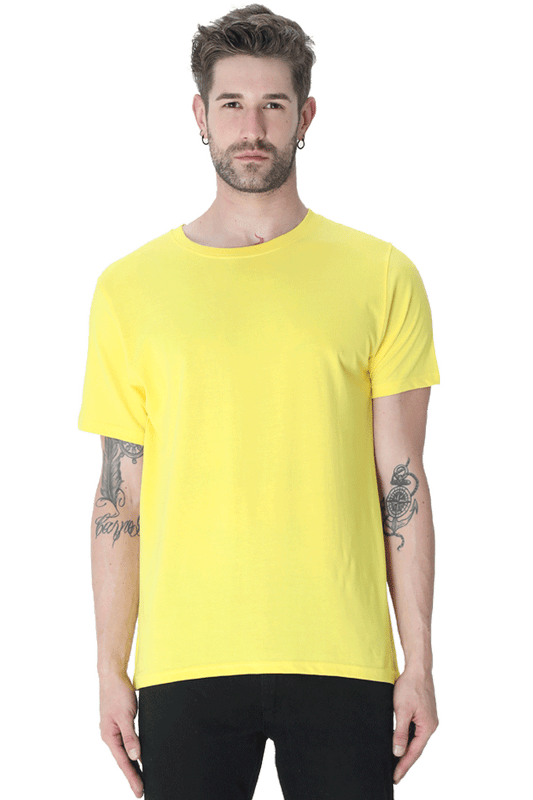 Brow Men's Plain New Yellow T-Shirt