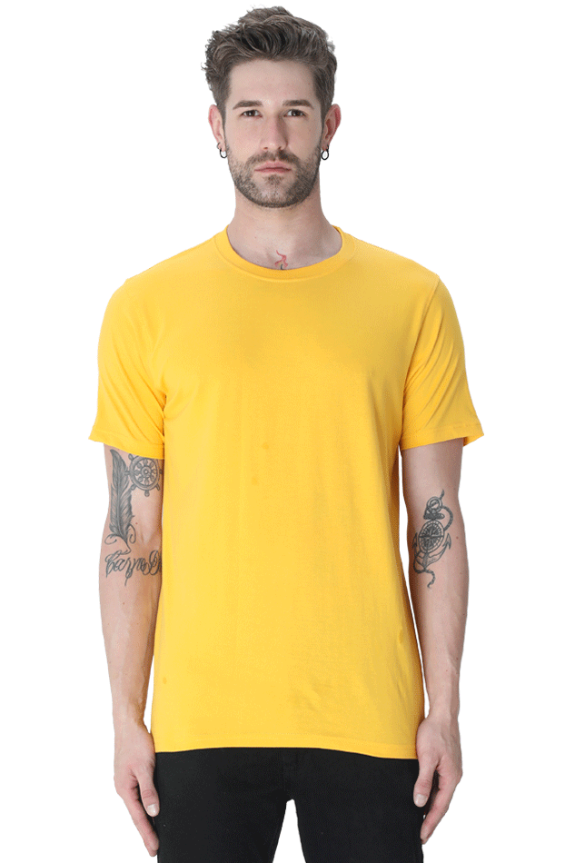 Brow Men's Plain Yellow T-Shirt