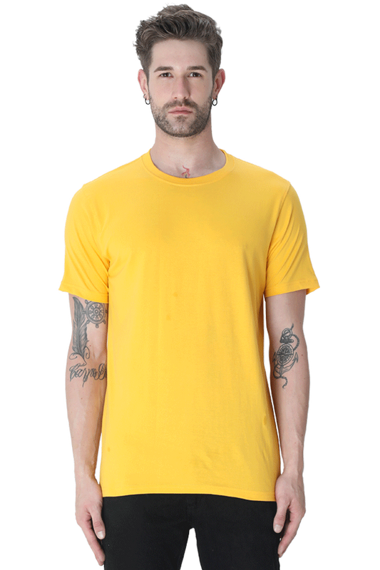 Brow Men's Plain Yellow T-Shirt