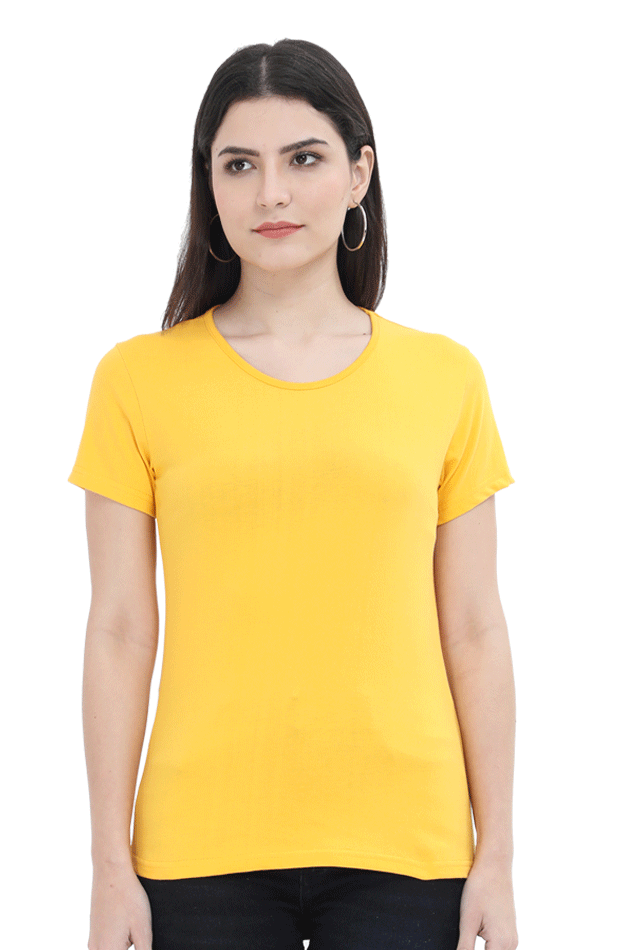 Brow Women's Plain Golden Yellow T-Shirt