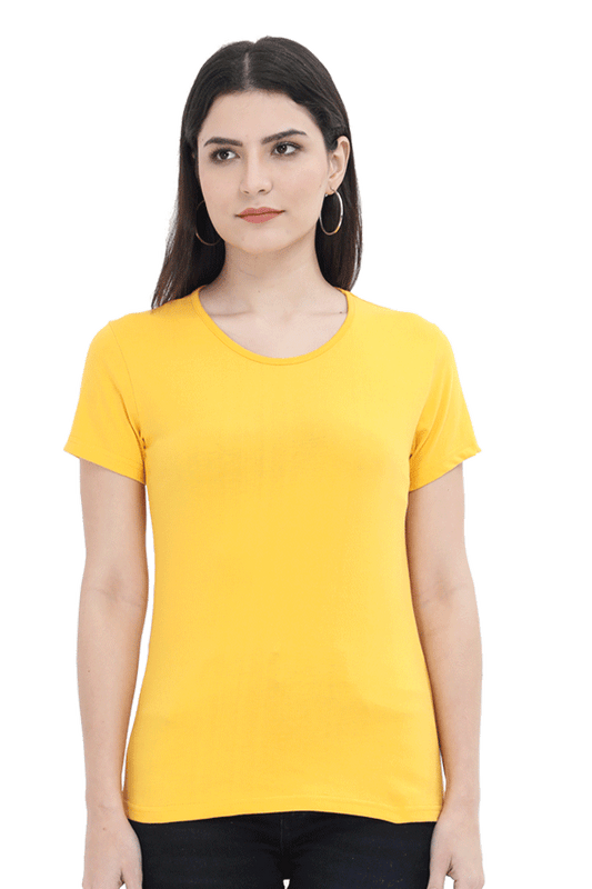 Brow Women's Plain Golden Yellow T-Shirt