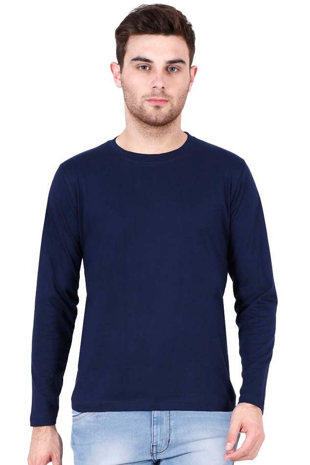 Brow Men's Navy Blue Full Sleeve T Shirt