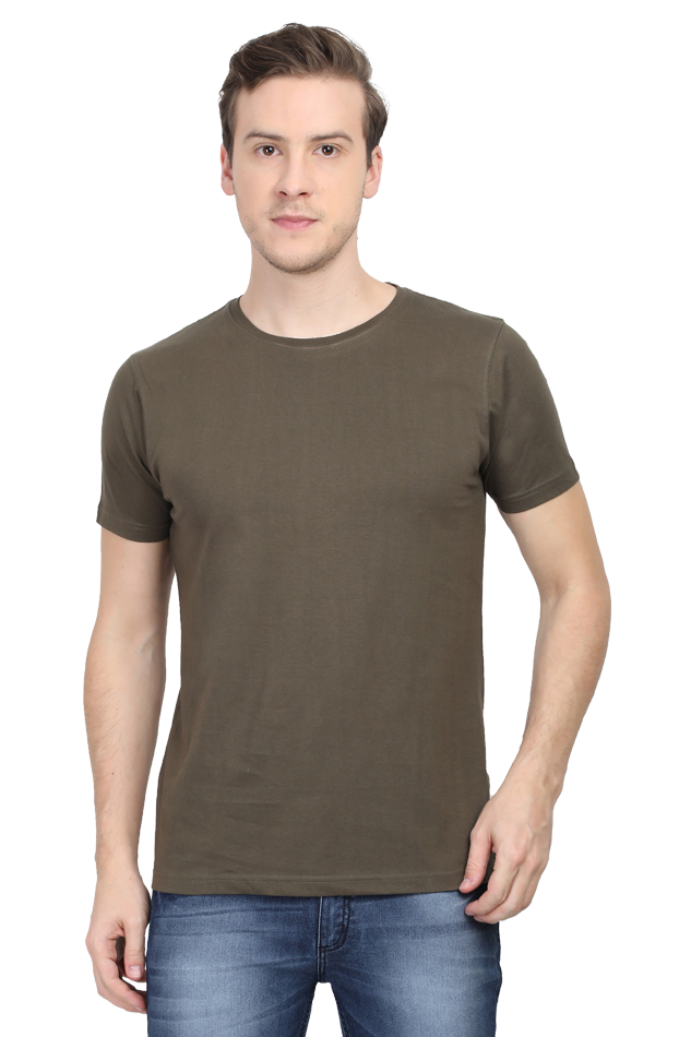 Brow Men's Plain Olive Green T-Shirt