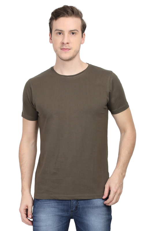 Brow Men's Plain Olive Green T-Shirt