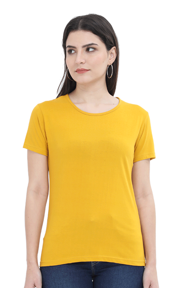 Brow Women's Plain Mustard Yellow T-Shirt