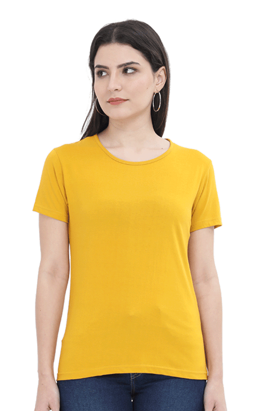 Brow Women's Plain Mustard Yellow T-Shirt