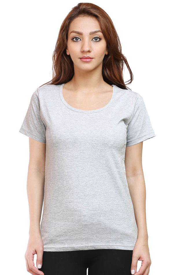 Brow Women's Plain Grey Melange T-Shirt