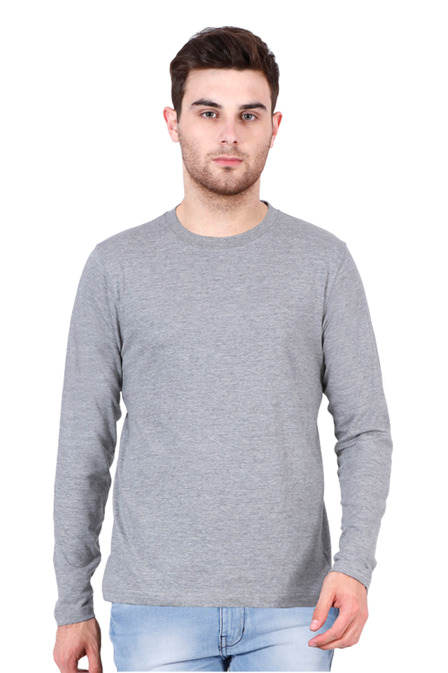 Brow Men's Grey Melange Full Sleeve T Shirt