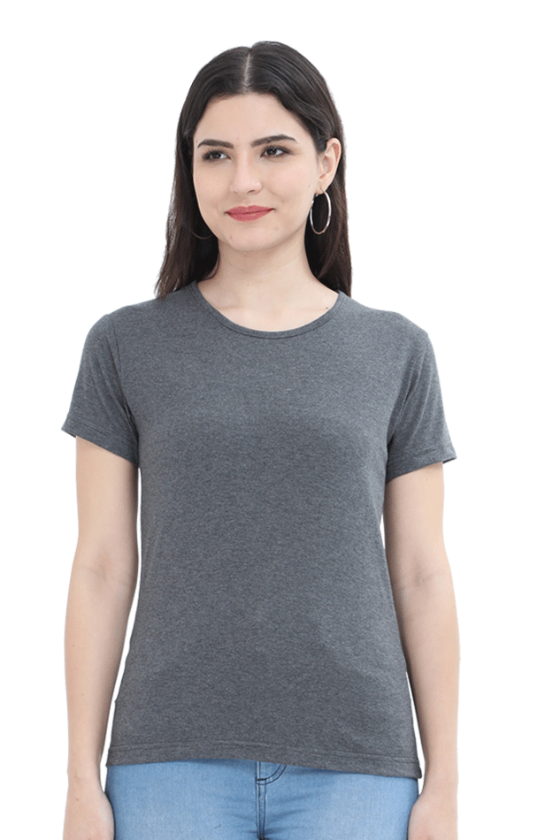 Brow Women's Plain Charcoal Melange T-Shirt