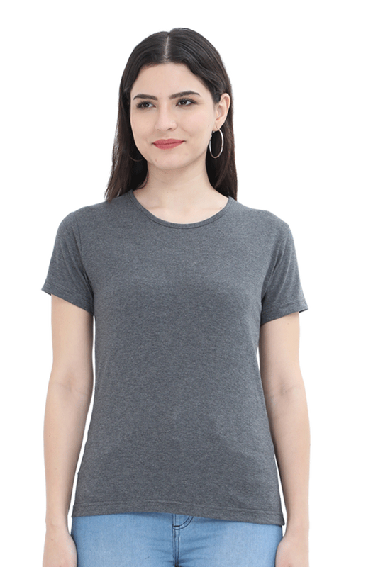 Brow Women's Plain Charcoal Melange T-Shirt