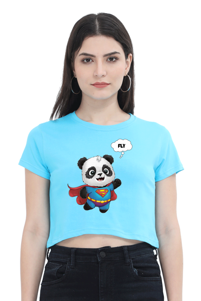 Brow Super Panda Crop Top Women