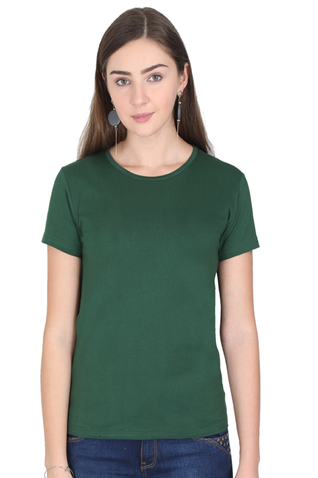 Brow Women's Plain Bottle Green T-Shirt